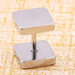 Malejewels Clou d'oreille SQUARE Argenté
